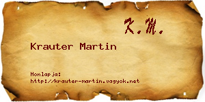 Krauter Martin névjegykártya